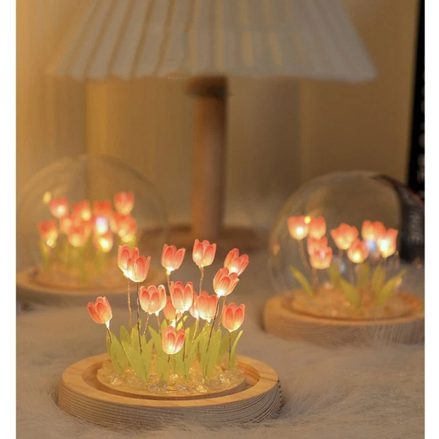 ARTIFICIAL FLOWER BEDSIDE Sleep Lights Tulip Night Light Luminous Table