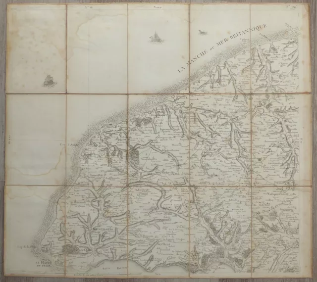 CARTE DE CASSINI N° 60 Le Havre Fécamp Villequier Saint Valéry 1/