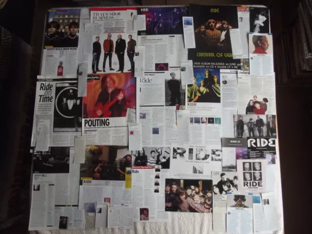 Ride - Magazine Cuttings Collection - Clippings, Photos, Adverts X39.