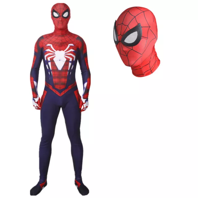 PS4 SPIDER-MAN COSPLAY Costume Halloween Spiderman Zentai Suit for
