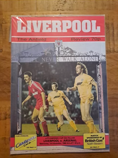 Liverpool v Arsenal League Cup 2nd November 1988 32-page Programme
