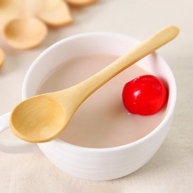 6 Stück Dessertlöffel, leicht, schützend, für die Küche, Holzlöffel, Holz