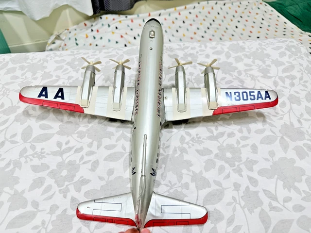 動画あり！！★LINE MAR TOYS 社アメリカン エアラインDC-7★ LINE MAR TOYS American Airlines DC-7 Tin Toy Vintage 1950s