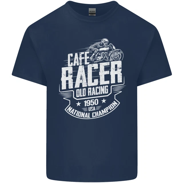 T-shirt da uomo in cotone Cafe Racer Old Racing Biker 2