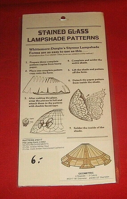 Tiffany-Lampenschirmvorlagen , Whittemore-Durgin , Pattern , Nr. 6317 GEOMETRIC