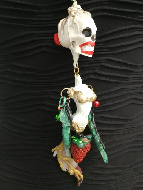 Mexico Schmuckstück Ethnisch Amulette Stammes- Halsketten Anhänger Puppe Schädel 3