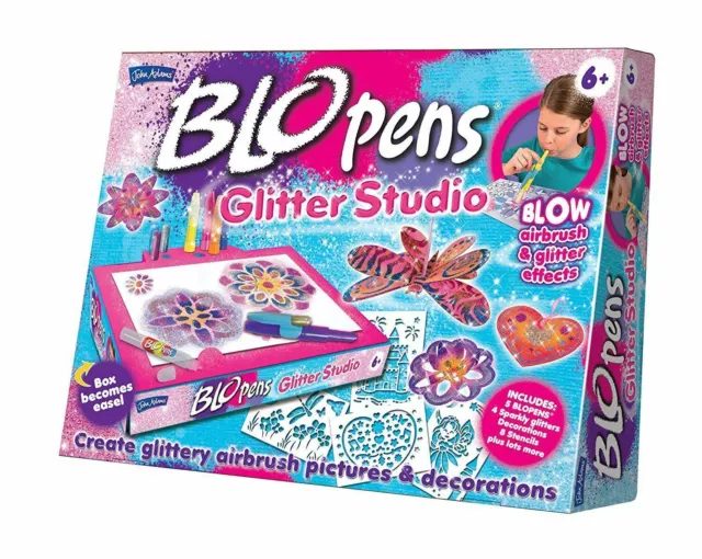 NEW - Blo Pens Glitter Studio Create Glittery Airbrush Pictures And Decorations