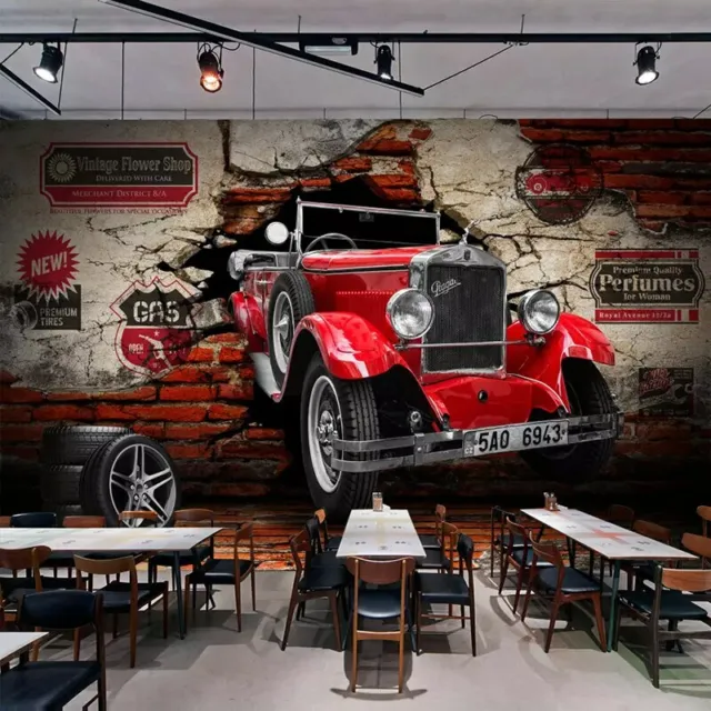 Papier Peint 3D Auto Retro Revetement Mural Haute Qualite Plusieurs Finitions