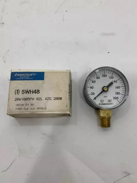 Ashcroft 5WH48 0-200 PSI 1/4" NPT Pressure Gauge