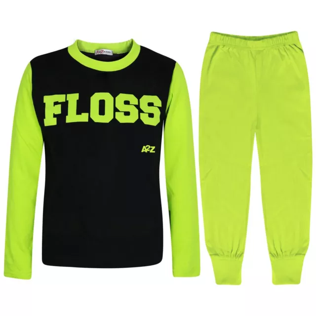 Pigiami bambini ragazzi lime filo interdentale alla moda stampa A2Z lounge abbigliamento pigiami set
