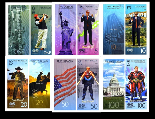 ★★ Usa ★ Collection 6 Billets Polymer  1 A 100 Dollars Trump ★★ G