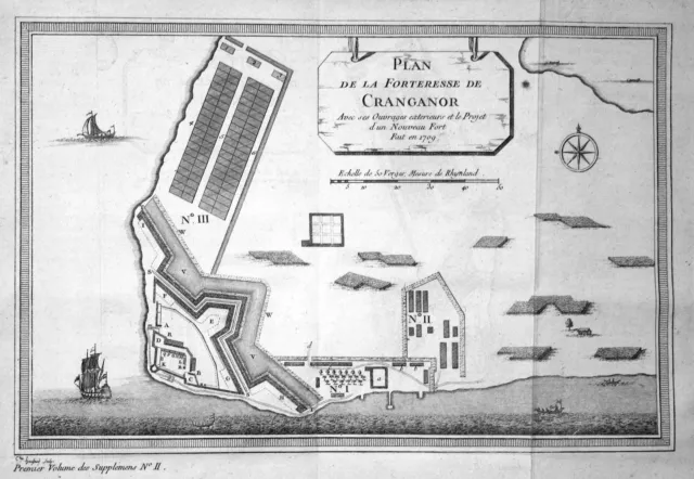 Kodungallur Fort Malabar Coast Kerala India Inde Map Plan Bellin