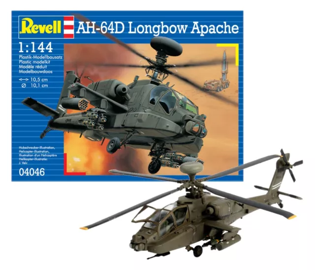 Revell 04046 AH-64D Longbow Apache 1:144 Scale Unbuilt/Unpainted Plastic Model K