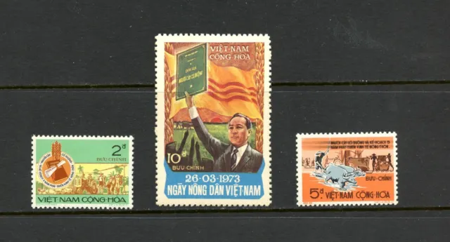 P656 Vietnam (Süden) 1973 Agrarian Reform 3v. MNH