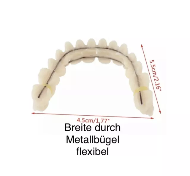 Acryl Zähne Zahnersatz Zahnprothese Gebiss Ober und Unterkiefer 28 Zähne 🦷 ✅ 2