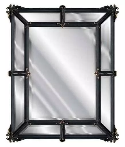 Hickory Manor 8041BGS Colonial Black- Gold And Silver Decorative Mirror