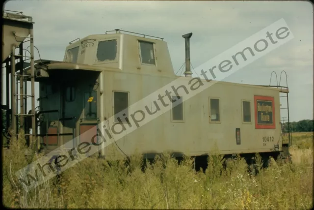 Original Slide Burlington Northern BN 10412 Caboose ex-CB&Q Eola ILL 9-1973