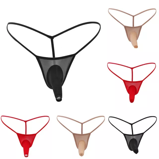 Mens Underwear Jockstrap Thong Bikini Brief G-String T-back Shorts Elephant Nose