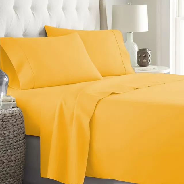 Best Bedding Collection Gold Solid 1000TC Egyptian Cotton All UK Size