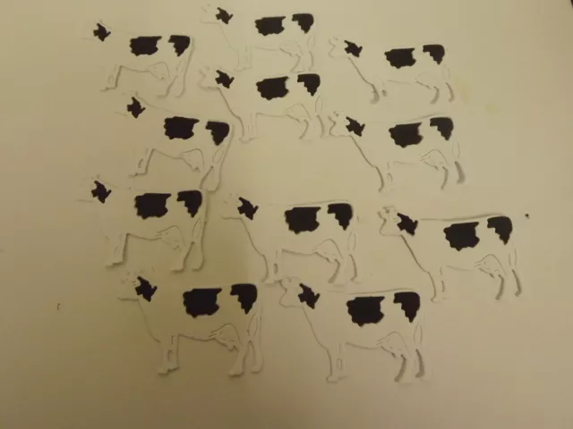10 die cuts Herd of Cows in Assorted Colours  Black & White       No B002