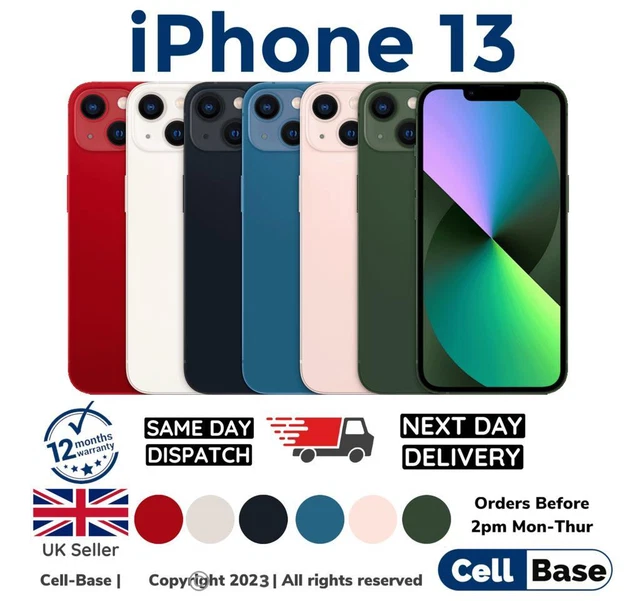 NEW APPLE IPHONE 13 128GB 256GB 512GB Unlocked Smartphone WITH BOX Re