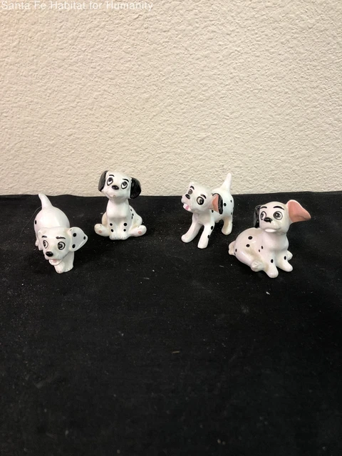 Set of 4 Ceramic Dalmatian Puppy Figurines-101 Dalmatians Movie Figurines