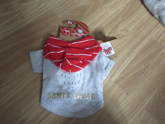 Novelty Santa Squad Themed Hooded Doggy Outfit By Primark For Small Dog Size