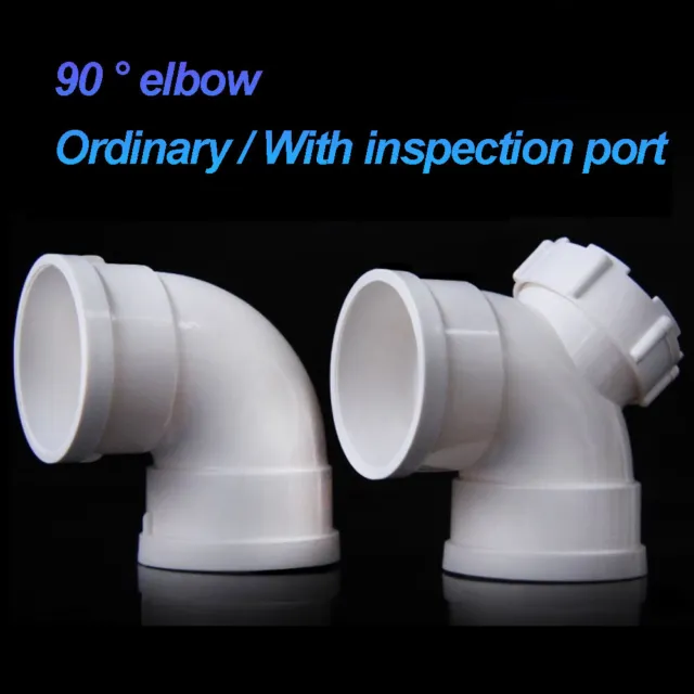 Elbow Drainage Pipe PVC 90° Elbow Inspection Port Downpipe Fittings 50mm - 250mm
