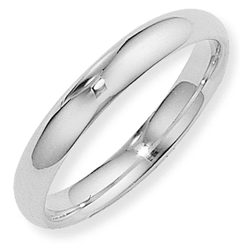Argentium Silver Court Wedding Ring Band 4mm Size V Full UK Hallmarks