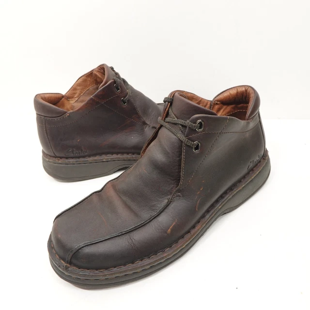 VINTAGE CLARKS 30086 Chukka Brown Leather Boots Active Air Shoes Mens ...