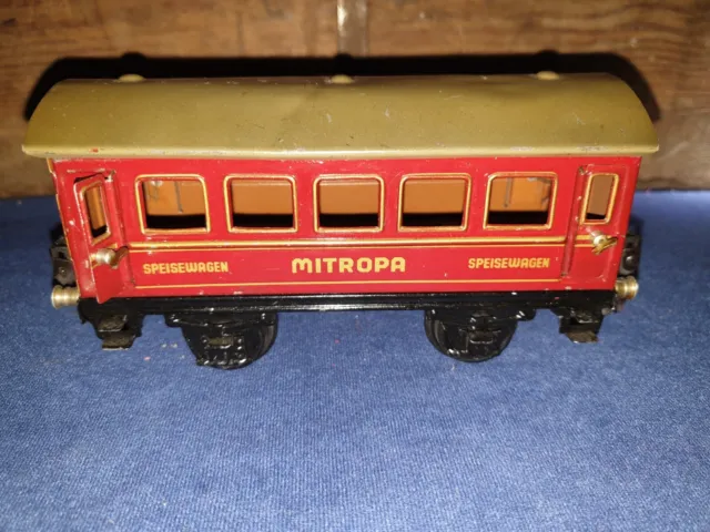 Blechspielzeug 30er Jahre Märklin Spielzeug Eisenbahn Speisewagen MITROPA Spur 0