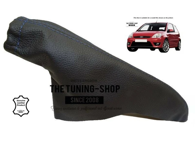 Freno a mano per Ford Fiesta 2002-2008 Cuciture in pelle blu