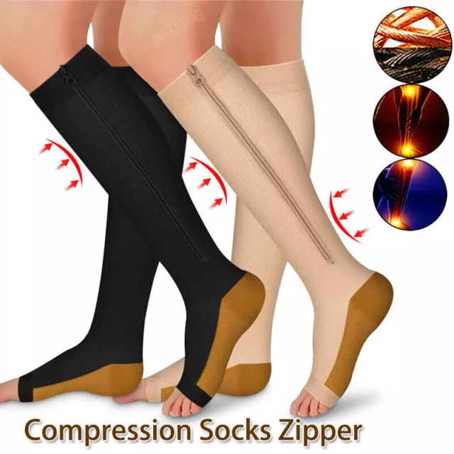 Unisex Select Comfort/Essential Opaque Short Open Toe Calf-High Socks 20-30MMHG