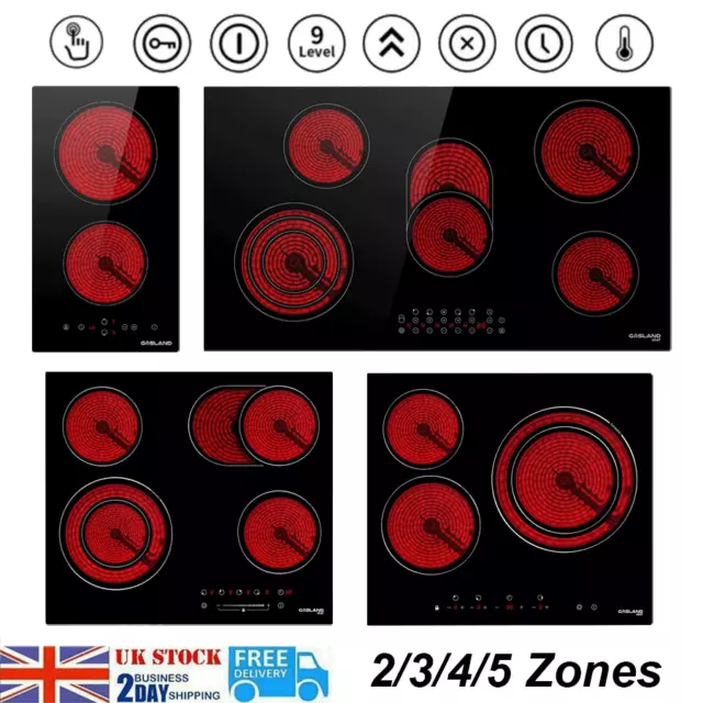 GASLAND chef 30/60/90 cm Ceramic Hob in Black, Built-in Worktop & Touch Controls