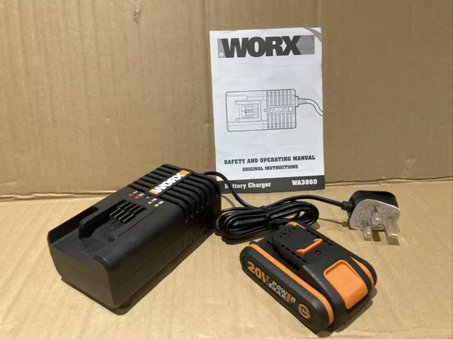 Worx WA3551.1 2.0ah battery & fast charger 18-20v Powershare BRAND NEW
