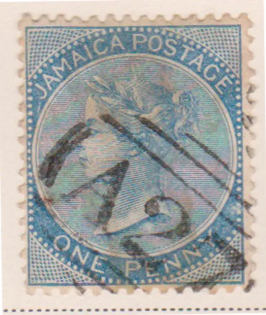 (F198-15) 1883-4 Jamaica 1d blue QVIC stamp  (O)