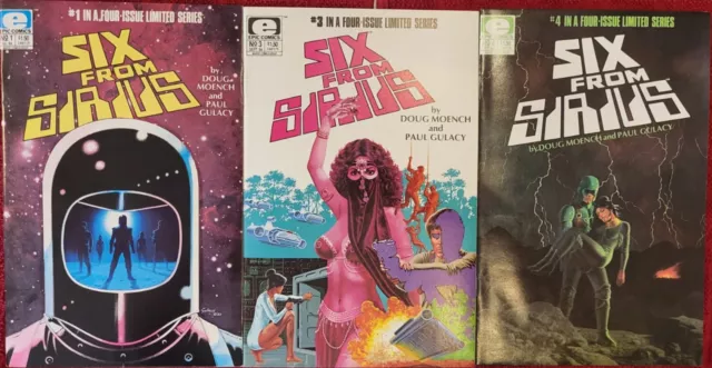 Lot of 3 Comics: Six From Sirius #1, 3, 4 by Epic/Marvel 1984
