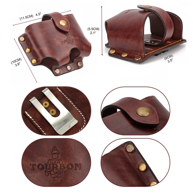 Tourbon Leather Tape Measure Holder Belt Clipon High Mount Tool Carry-Xmas Gift