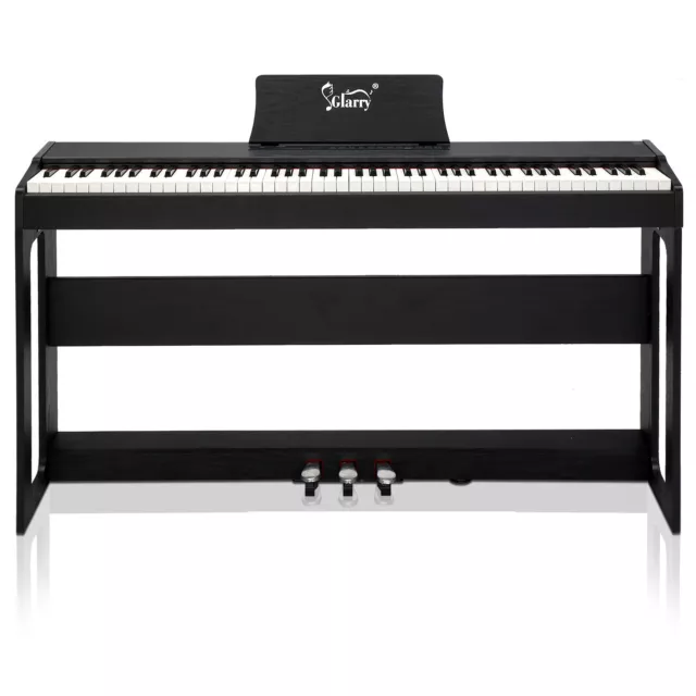 Glarry GDP-104 88 Keys Full Weighted Keyboards Digital Piano with Furniture Stan