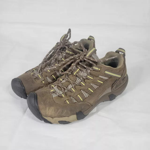 Keen Women Size 6.5 Alamosa Hiking Shoes Waterproof Brown Leather Lace Up