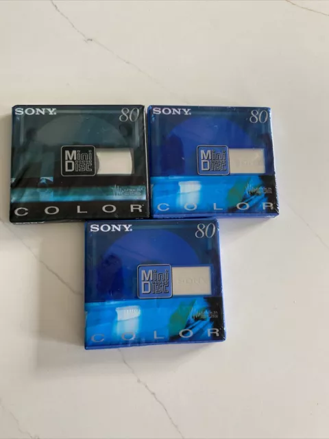 SONY MiniDisc Recordable MD 80mins Sapphire Blue New and Sealed  Bundle