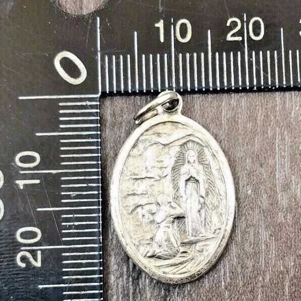 Lady Of Lourdes Bernadette Religious Tag Medal Catholic Authentic Vintage