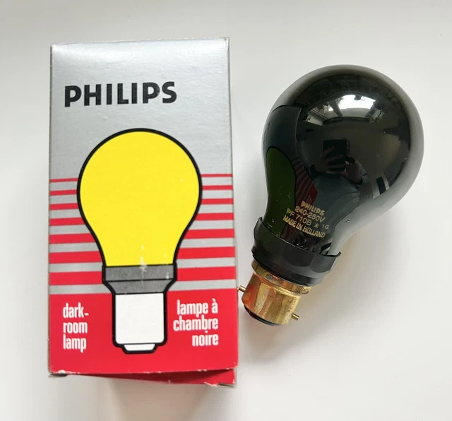 Bombilla de seguridad Philips YellowDarkroom bayoneta ajuste fotografía vintage B22PF710B