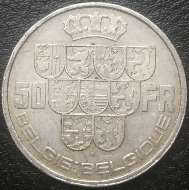 Monnaie BELGIQUE 50 francs 1940 NL ARGENT Léopold III BELGIE-BELGIQUE 2
