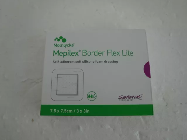 Molnlycke Mepilex 581200 Border FLEX LITE 3x3 BX/5 Dressings Exp 11/2024