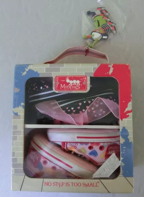 Girl 2 pairs Minnies Handcrafted Toddler Shoes size NB 0-3, 9-12 months Cute Box