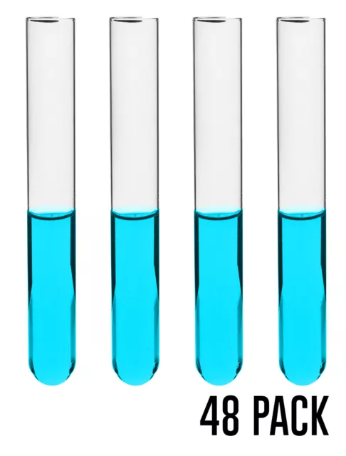 Eisco Labs 5ml Test Tubes, Rimless - Borosilicate 3.3 Glass - 48 Pack