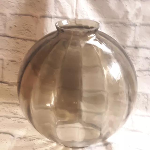 Vintage Smoke Gray Hanging Swag Lamp Globe - Mid Century Retro 11 Inch