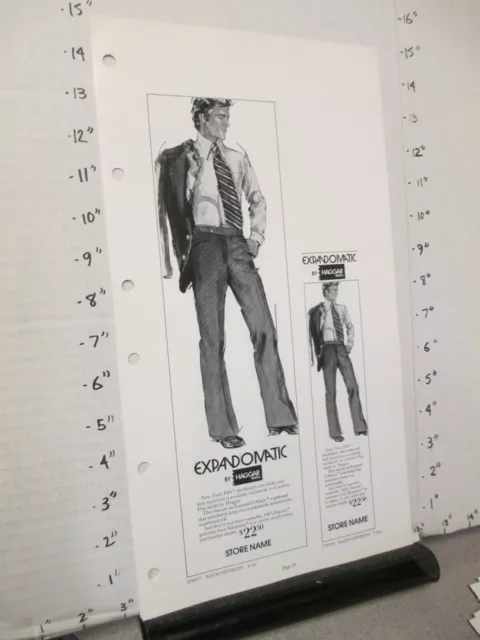 HAGGAR 1976 MEN'S clothing sales ad sheet COMFORT PLUS expandomatic P23 ...