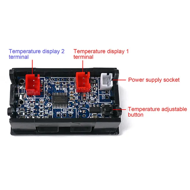 DC 4-28V LED Display Dual Voltmeter Digital Temperature Sensor With NTC 10K